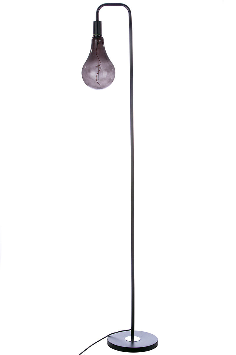 Bulb vloerlamp zwart met glas 170cm
