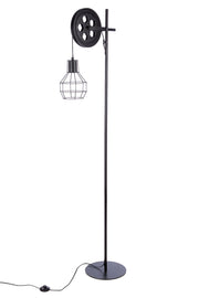 Cage vloerlamp zwart metaal 149cm