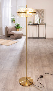 Glamour vloerlamp goud metallic 150cm