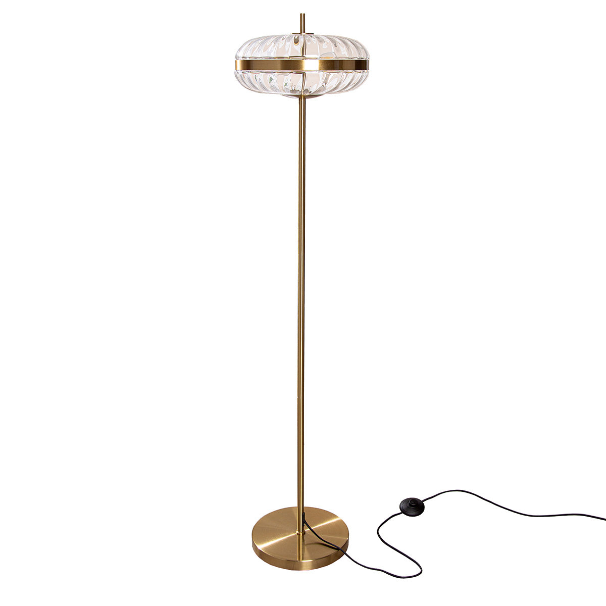 Glamour vloerlamp goud metallic 150cm