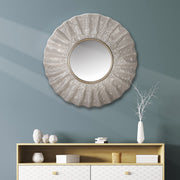 Brest ronde spiegel grijs-goud 62 cm