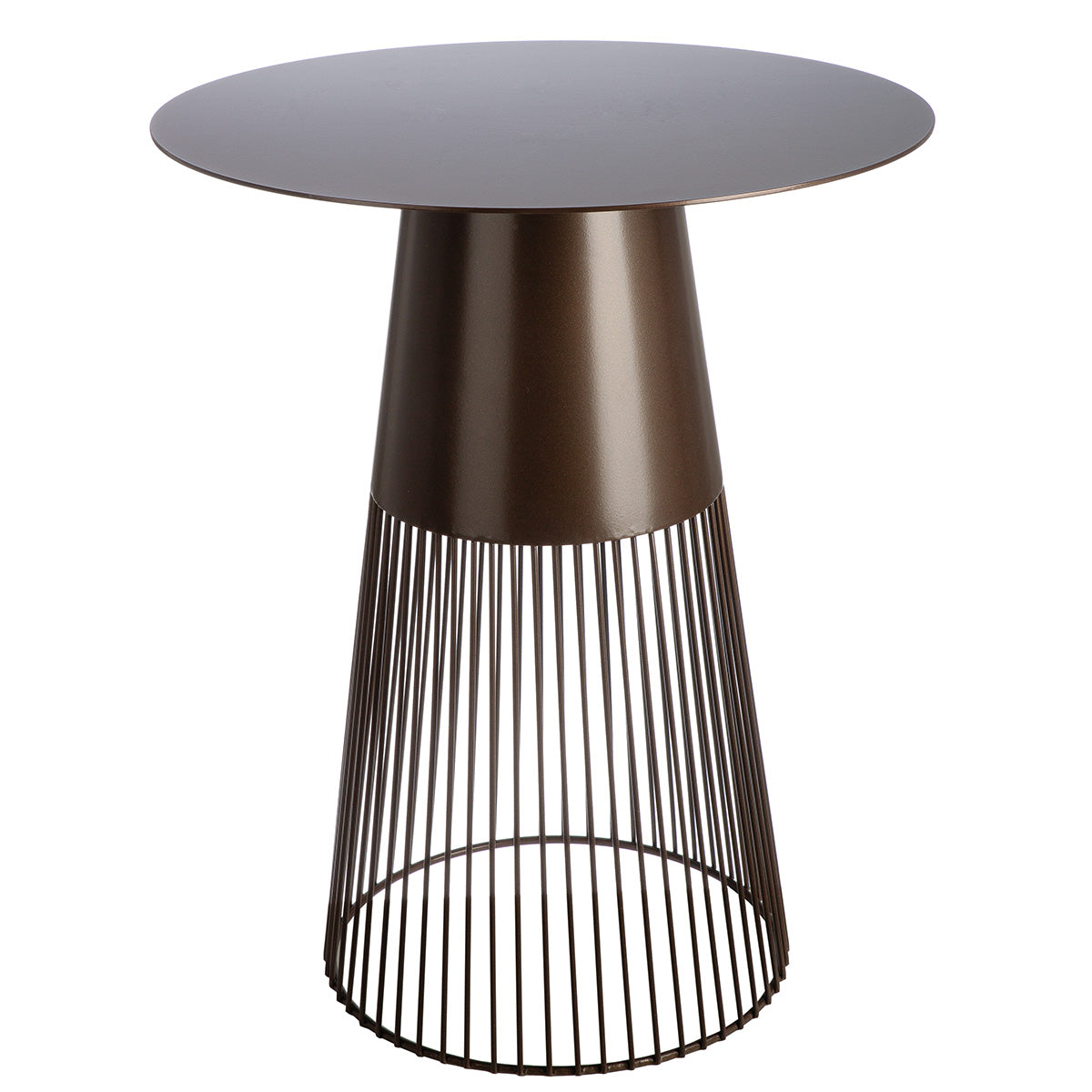Glarus Ronde Metalen Bijzettafel Bruin