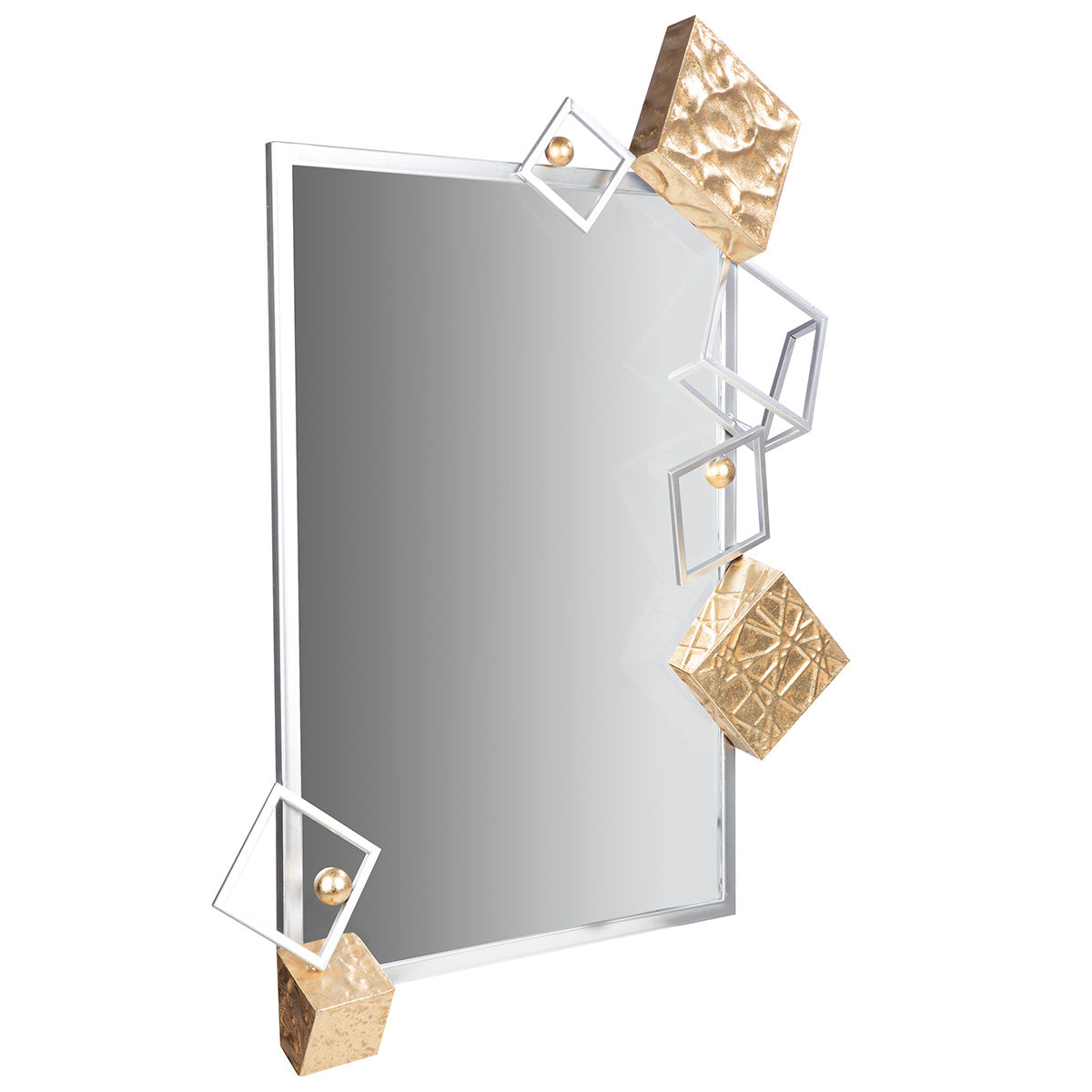 Cubes spiegel goud-zilver 84.5 cm