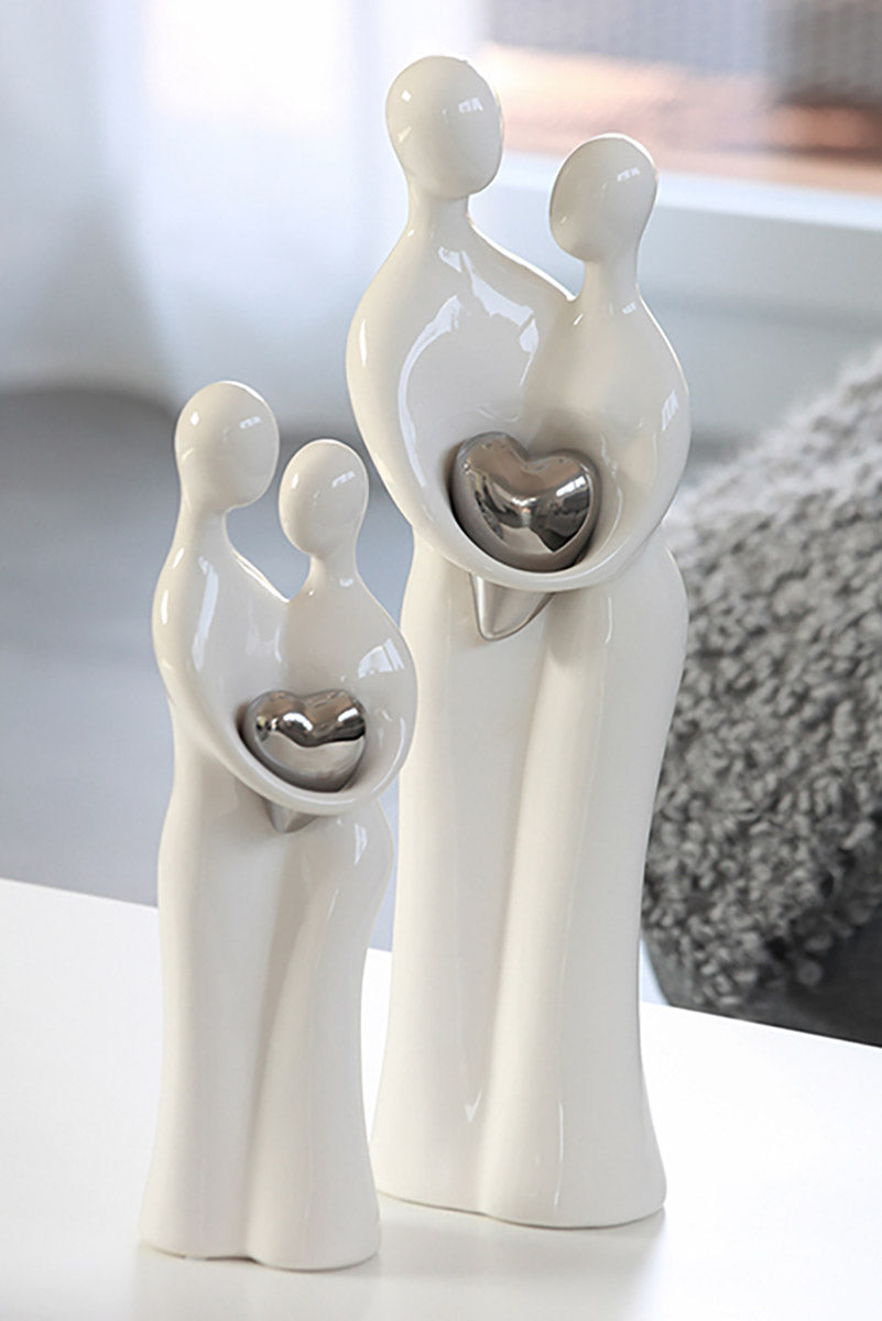 Paar Figuur Hart Wit Keramiek