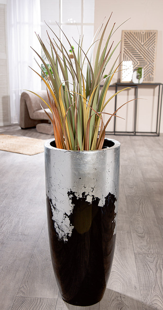 Zwart-zilveren plantenbak Konus 80 cm