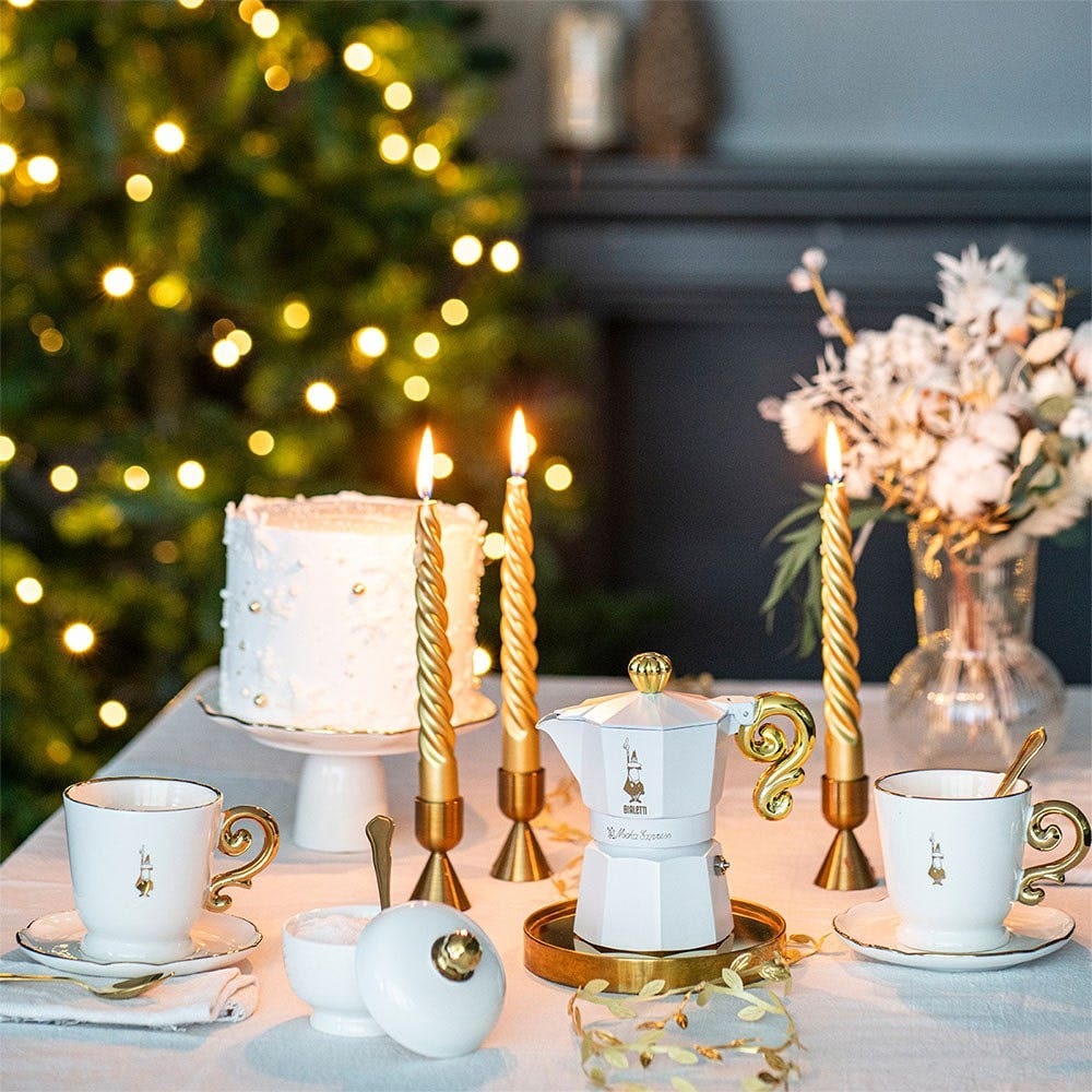 Bialetti Set 2 Cappucino kopjes Incl. schoteltjes puur goud