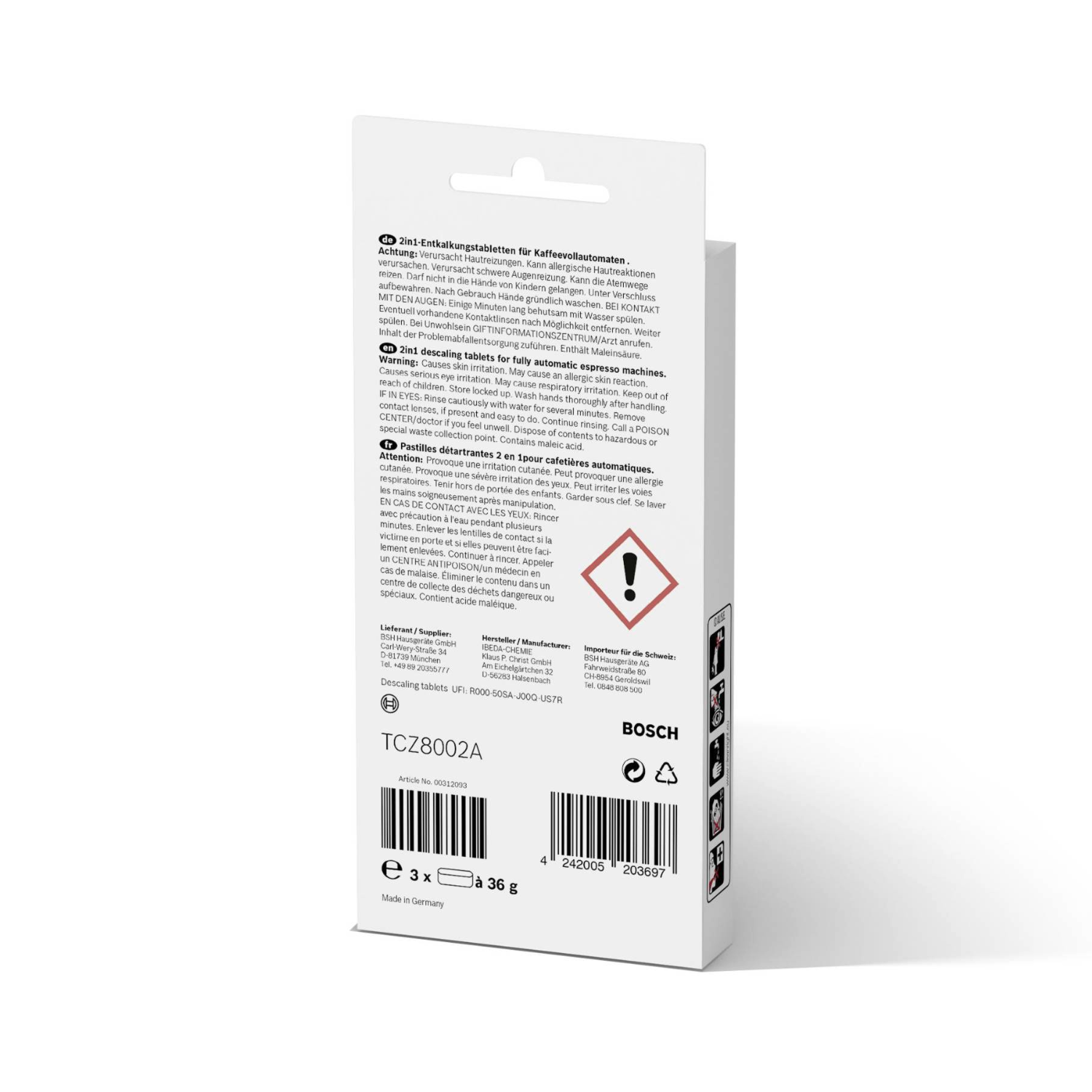 Bosch TCZ 8002 A ontkalkingstabletten