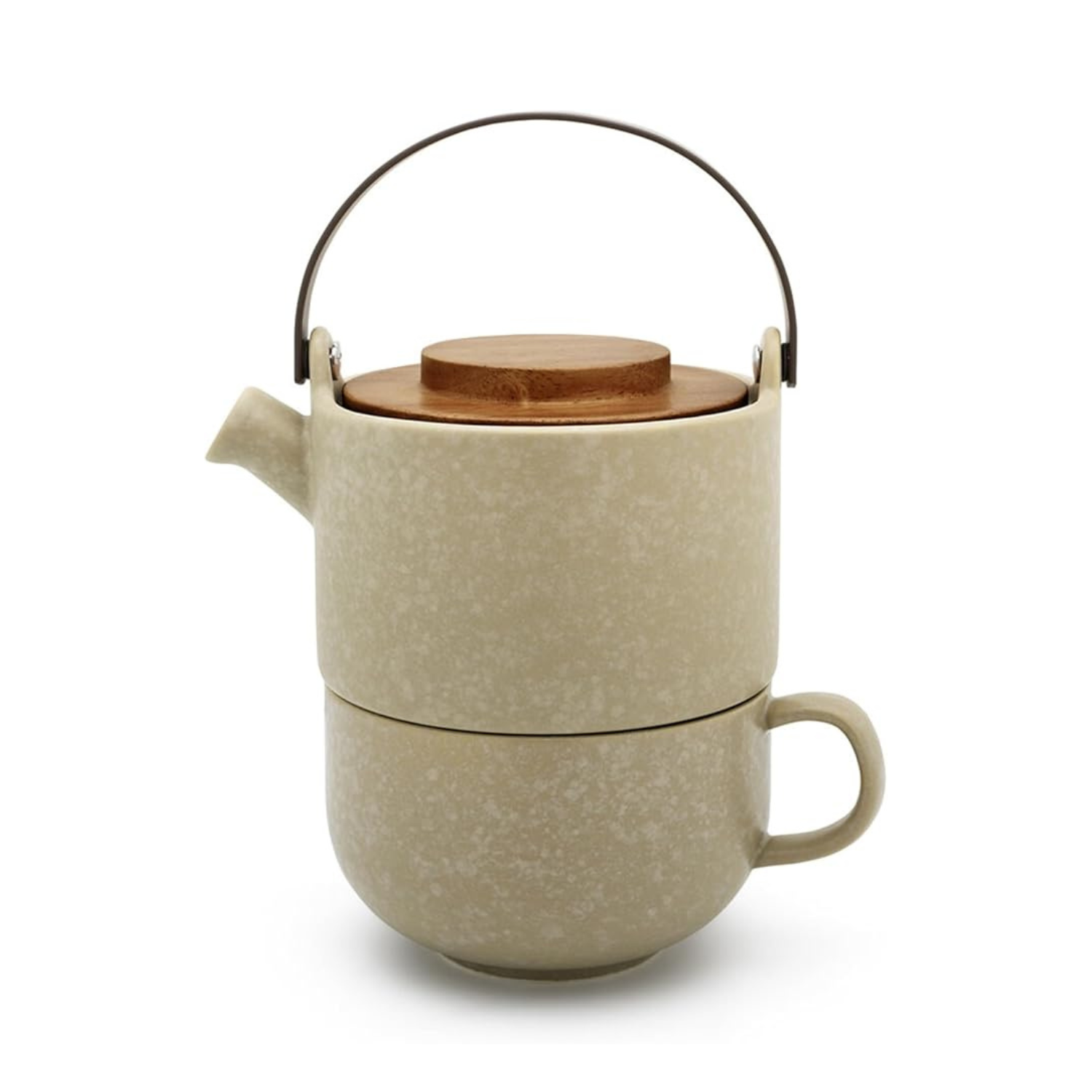 Bredemeijer Tea-for-one Umea beige / Acacia Lid