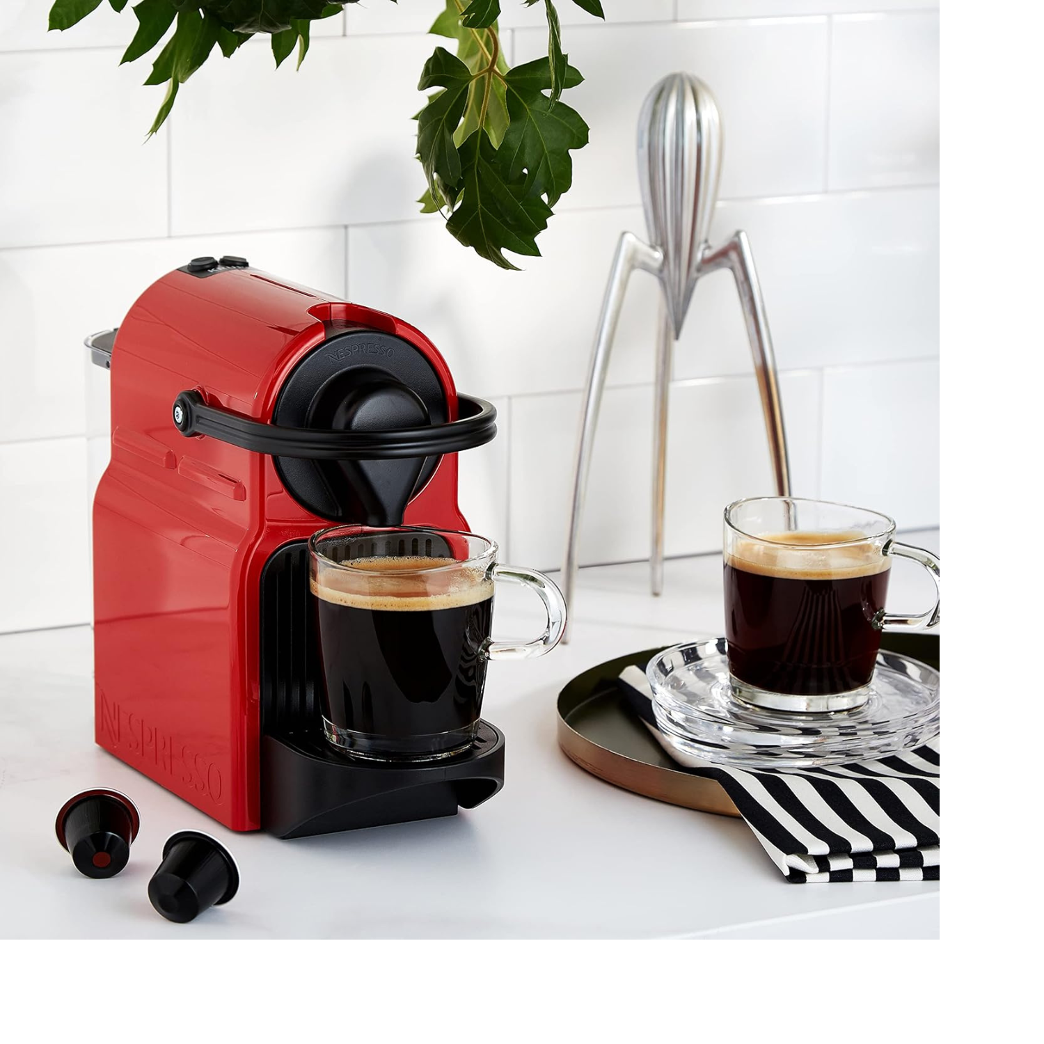 Nespresso XN 1005 Inissia Coffee Machine Ruby Red by Krups